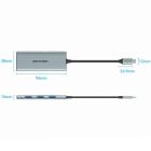 Док-станція USB3.1 Type-C --> HDMI 4K30Hz/USB 3.0x3/SD/TF/PD 100W 7-in-1 Vention (TOPHB)