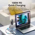 Док-станція USB3.1 Type-C --> HDMI 4K30Hz/USB 3.0x3/SD/TF/PD 100W 7-in-1 Vention (TOPHB)