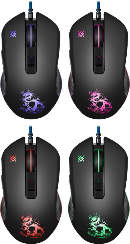 Мишка Defender Sky Dragon GM-090L, 6кн., 3200dpi, (+килимок) підсвітка (52090)