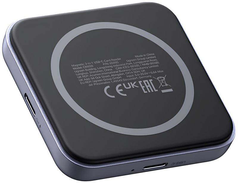 Card Reader USB 3.2 Magnetic, USB-C SD/MicroSD UHS-II 312 МБ/с PD 100W CM898 Ugreen (65095)