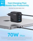 Мережевий зарядний пристрій Anker Charger 70W, 3xUSB-C, 1xUSB-A, Black (A121CG11)
