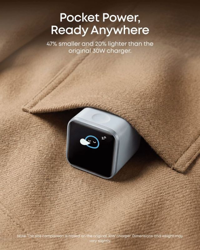 Сетевое зарядное устройство Anker Nano Charger 45W USB-C Smart Display Black (A121DG11)