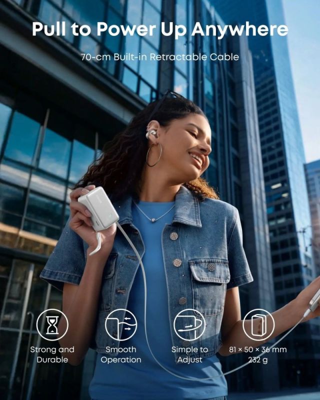 Универсальная мобильная батарея Anker Nano 10000mAh 45W White (A1638H21)