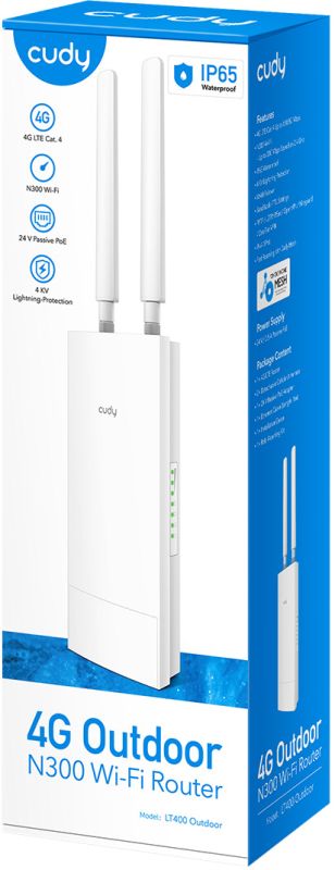 Маршрутизатор Cudy LT400 Outdoor, 4G LTE Cat 4 N300 Wi-Fi Router (LT400 Outdoor)