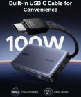 УМБ Ugreen 20000mAh 145W PD3.1.QC, USB-A,USB-С IN/OUT, with built in USB-C cable (PB551) Gray (55992B)