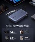 УМБ Ugreen 20000mAh 145W PD3.1.QC, USB-A,USB-С IN/OUT, with built in USB-C cable (PB551) Gray (55992B)