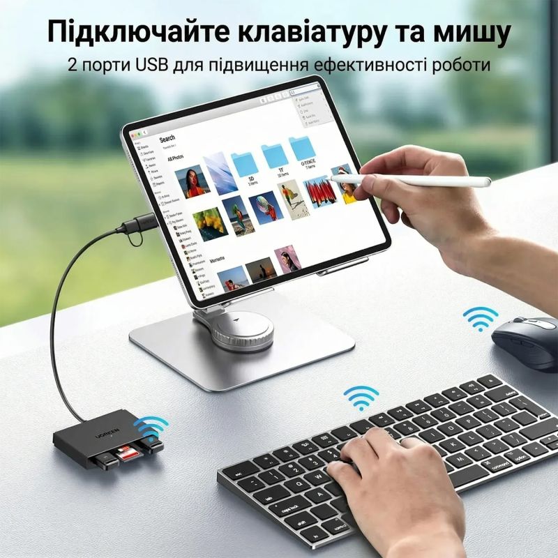 Card Reader USB 3.0 4-in-1,OTG USB-C/USB-A, SD/TF,  4-in-1 CM812 Ugreen (45167)
