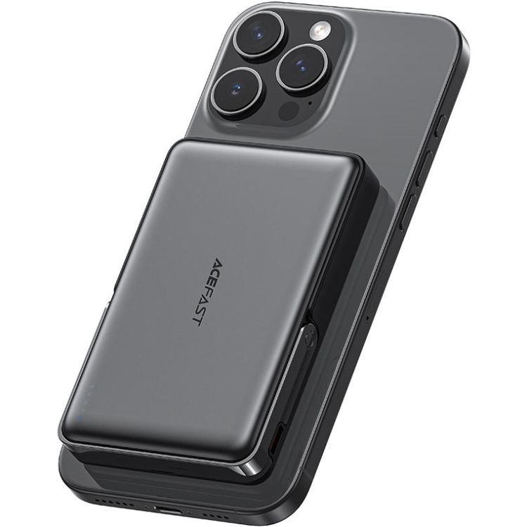 УМБ Acefast Magnetic Wireless 10000mAh 22.5W PD,QC 3.0 USB-C In/Out, QI 15W, with holder M17 Black (6974316284000)