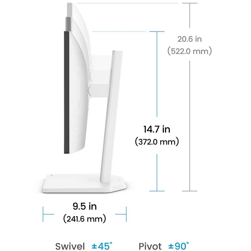 TFT 23.8" BenQ GW2490TC, IPS, 144hz, HDMI, DP, USB-C, HAS, колонки, білий (9H.LNMLA.TBE)