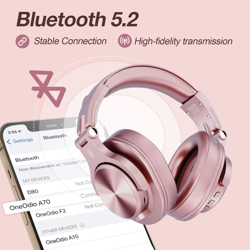 Гарнітура OneOdio Fusion A70, Bluetooth+3,5мм/6,35мм, Rose Gold (A70 Rose Gold)