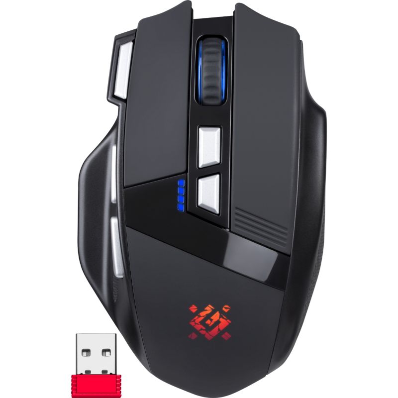Мишка Defender Knight GM-885, бездротова, ігрова, 8кн., 3200 dpi., 400 mAh, чорна (52885)