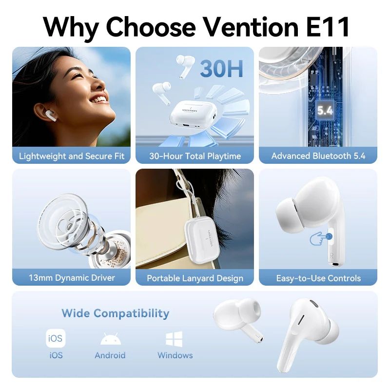Навушники TWS Vention Elf Earbuds ECHO LITE E11 White (NBVW0)
