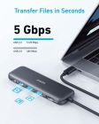 USB-хаб Anker USB-C Hub 332 5-in-1 Black (A8355H11)