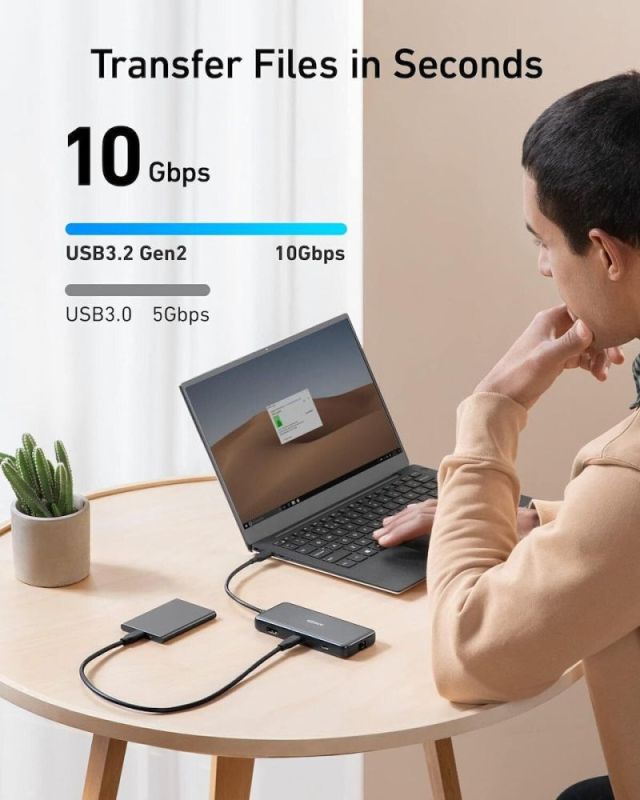 USB-хаб Anker USB-C 8-в-1 Black (A83830A2)