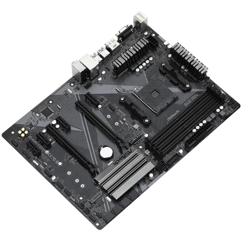 ASRock B450 PRO4 R2.0 (AM4/B450, 4*DDR4, PCIex16, DP, HDMI, VGA, 6xSATA, M.2,GLan, 8ch, ATX) (B450 PRO4 R2.0)