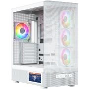 Корпус Modecom VOLCANO AQ400 ARGB MIDI SIDE LCD 6,2”, 4x120mm fans WHITE без БЖ ATX (MC-A-AQ400-4FA-W)
