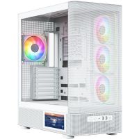 Корпус Modecom VOLCANO AQ400 ARGB MIDI SIDE LCD 6,2”, 4x120mm fans WHITE без БЖ ATX (MC-A-AQ400-4FA-W)