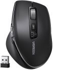 Мишка UGREEN 2.4GHz&BT M751 Ergonomic Contoured-Shape, бездротова, 5000dpi., 5кн., Чорна (45792)
