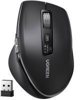 Мишка UGREEN 2.4GHz&BT M751 Ergonomic Contoured-Shape, бездротова, 5000dpi., 5кн., Чорна (45792)