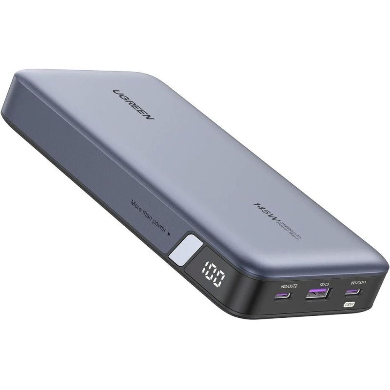 УМБ Ugreen 25000mAh 145W 2xUSB C+USB A, PD3.0+QC3.0, наскрізне живлення 65Вт (PB205) (90597A)