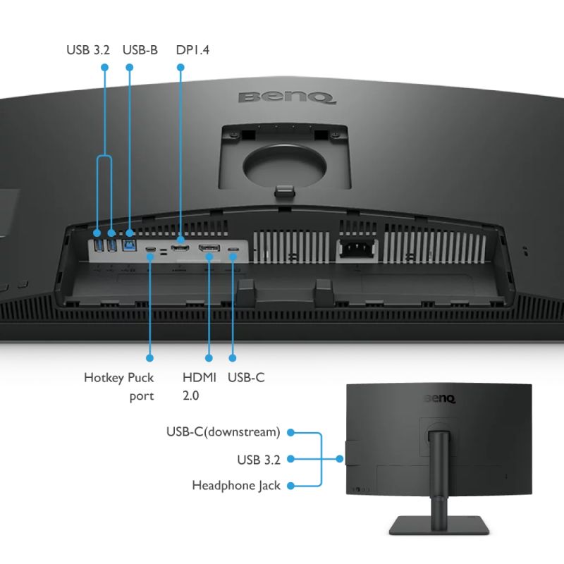 TFT 27" BenQ PD2706U, 4K UHD, IPS, 99% sRGB, HDR10, HDMI, DP, USB-C, USB-hub, HAS, колонки (9H.LLJLB.QEE)