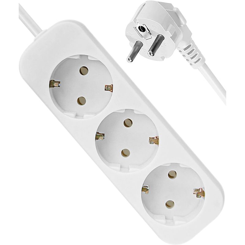 Power filtr 3.0м Defender E330, білий, 3 розетки, з заземленням (992220)