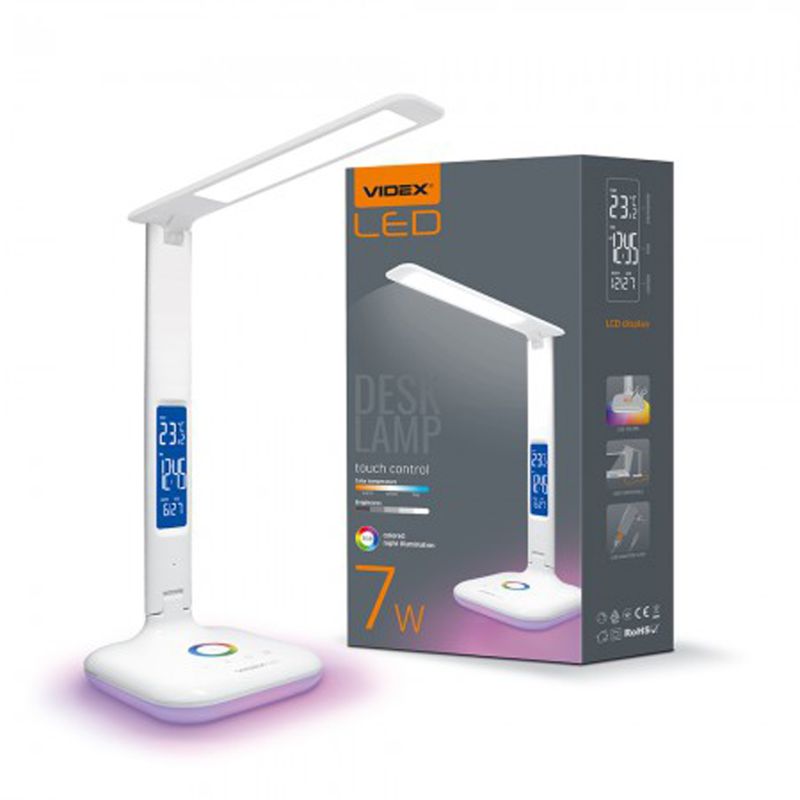 LED лампа настільна VIDEX VL-TF05W-RGB 7W 3000-5500K 220V (25052)