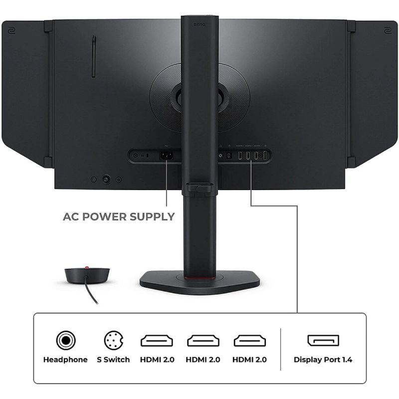 TFT 24.1" BenQ ZOWIE XL2566X+, 400Гц, HDMI 2.0 x3, DP 1.4, DyAc 2, HAS, Pivot, темно-сірий (9H.LMRLB.QBE)