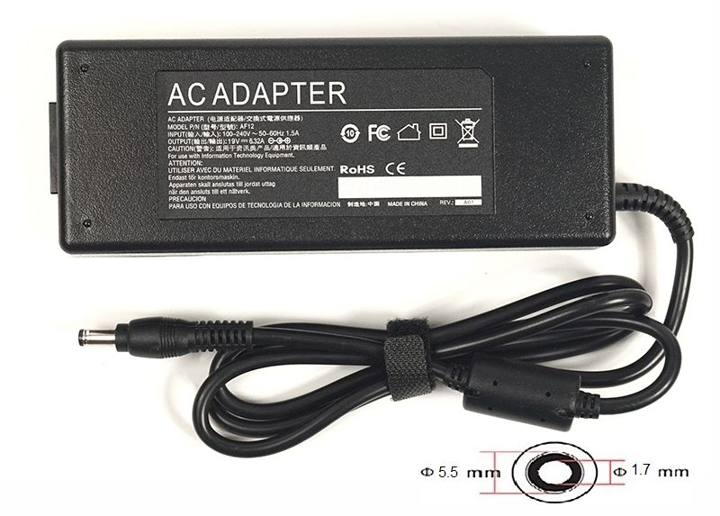 Блок живлення для ноутбуків PowerPlant ACER 220V, 19V 120W 6.32A (5.5*1.7) (AC120F5517)