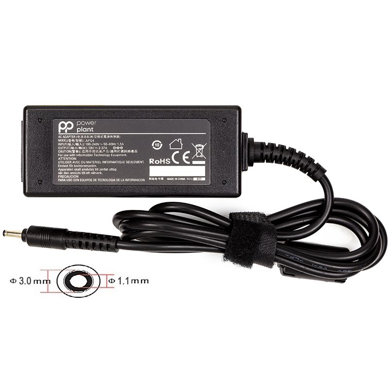 Блок питания для ноутбуков PowerPlant ACER 220V, 19V 45W 2.37A (3.0*1.1)