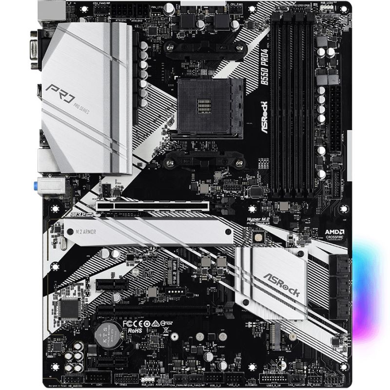 ASRock B550 Pro4 (AM4/B550, 4*DDR4, 2xPCIex16, HDMI/VGA, 6xSATAІІІ, 3xM.2, GLan, 7.1ch, ATX) (B550 Pro4)