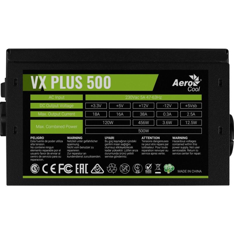 Блок живлення AeroCool VX Plus Stealth 500 500W (ACPN-VS50NEY.12)