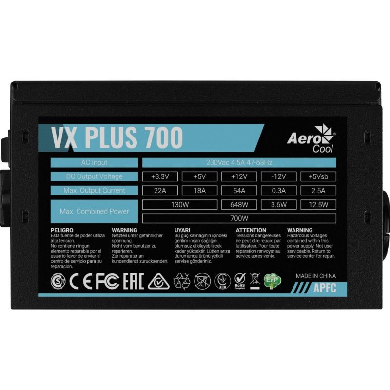 Блок живлення AeroCool VX Plus Stealth 700 700W (ACPN-VS70AEY.12)
