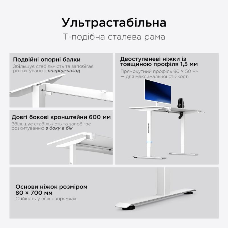 Компьютерный стол Anda Seat Xtreme E 1400x750 White (AD-D-DD1-1400-06-W)