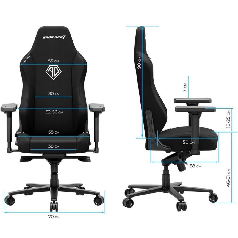 Кресло для геймеров Anda Seat Phantom 3 Size XL Fabric Dark Gray (AD18XL-52-GB-F-G01)