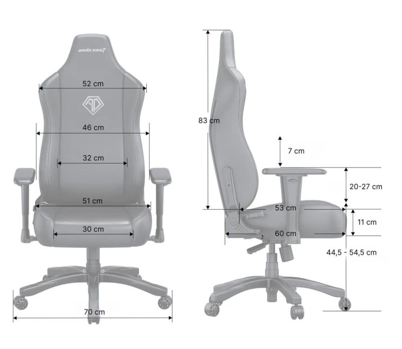 Кресло для геймеров Anda Seat Novis Size L Gray Fabric (AD23-L-01-G-F)