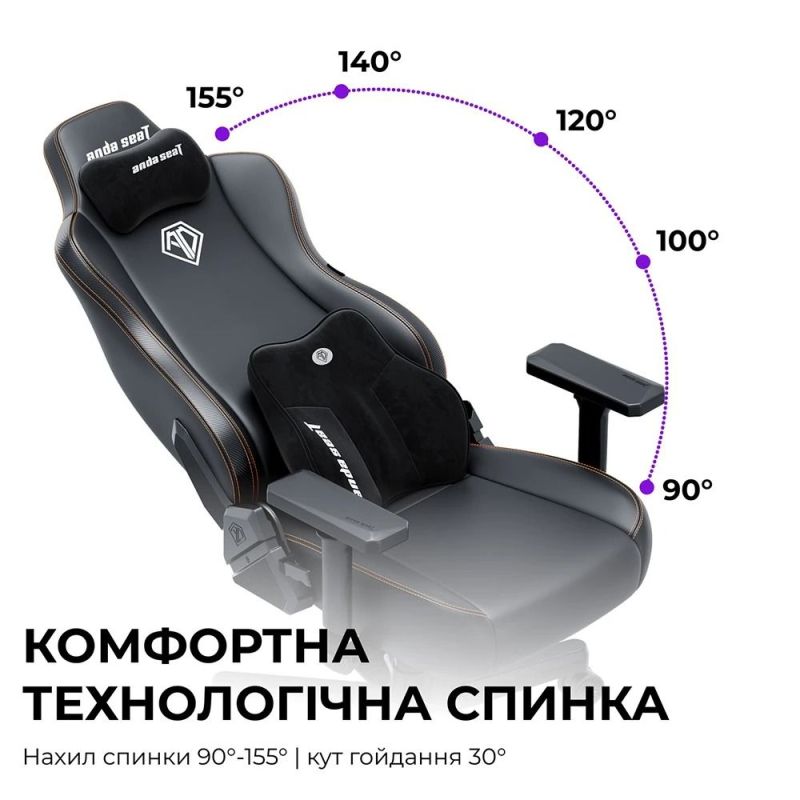 Кресло для геймеров Anda Seat Novis Plus XL Dark Grey (AD23YC-XL-01-GB-F-G04)
