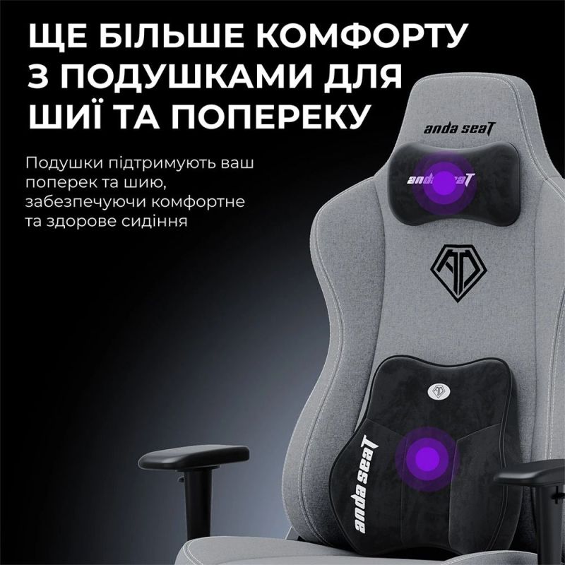 Кресло для геймеров Anda Seat Novis Plus XL Dark Grey (AD23YC-XL-01-GB-F-G04)