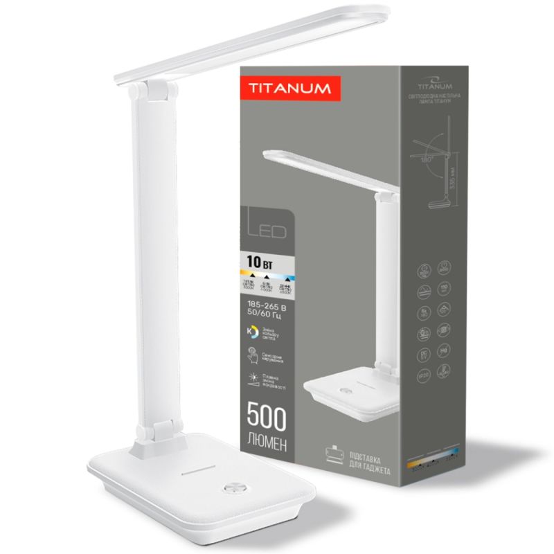 LED лампа настільна TITANUM  TLTF-009W 10W 3000-6500K 220V (25907)