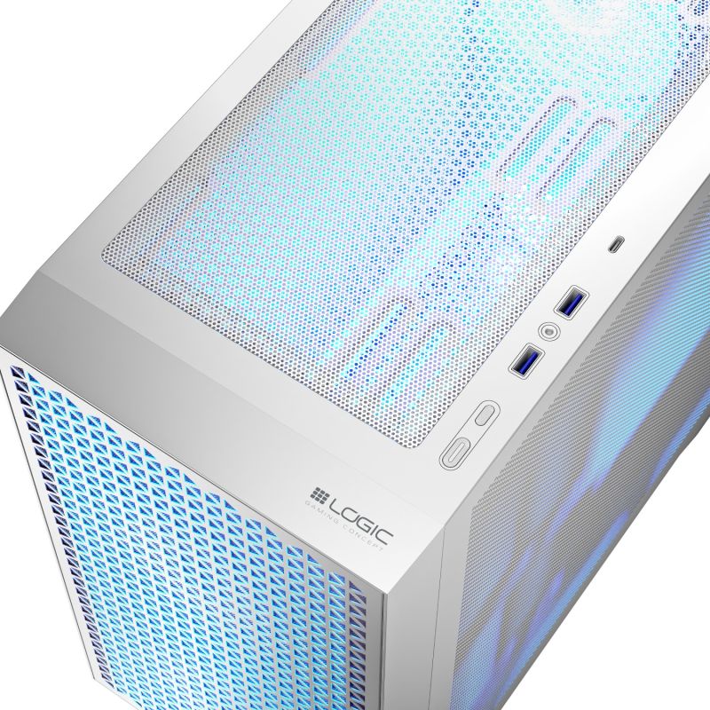 Корпус LogicConcept DART PRO ARGB MINI WHITE MESH fans 3x120mm без БЖ mATX (AM-DART-PRO-ARGB-20)