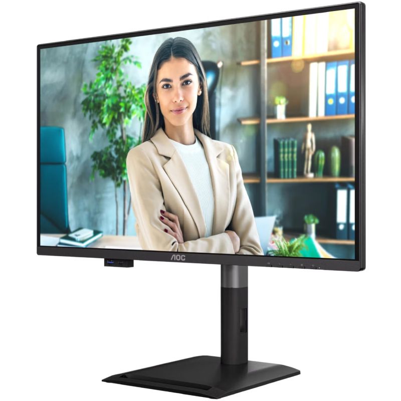 TFT 27" AOC Q27P4U, QHD, IPS, 120Hz, 2xHDMI, DP, USB-hub, HAS, Pivot, колонки, чорний (Q27P4U)