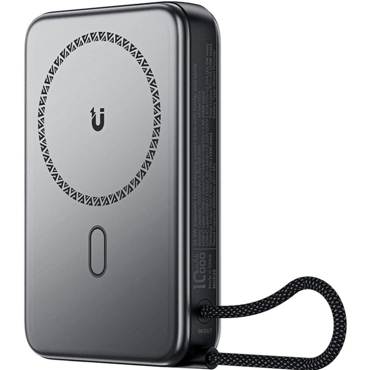 УМБ Acefast Magnetic Wireless 10000mAh 22.5W PD,QC 3.0 USB-C In/Out, QI 15W  M24 Metal Gray (6974316284871)