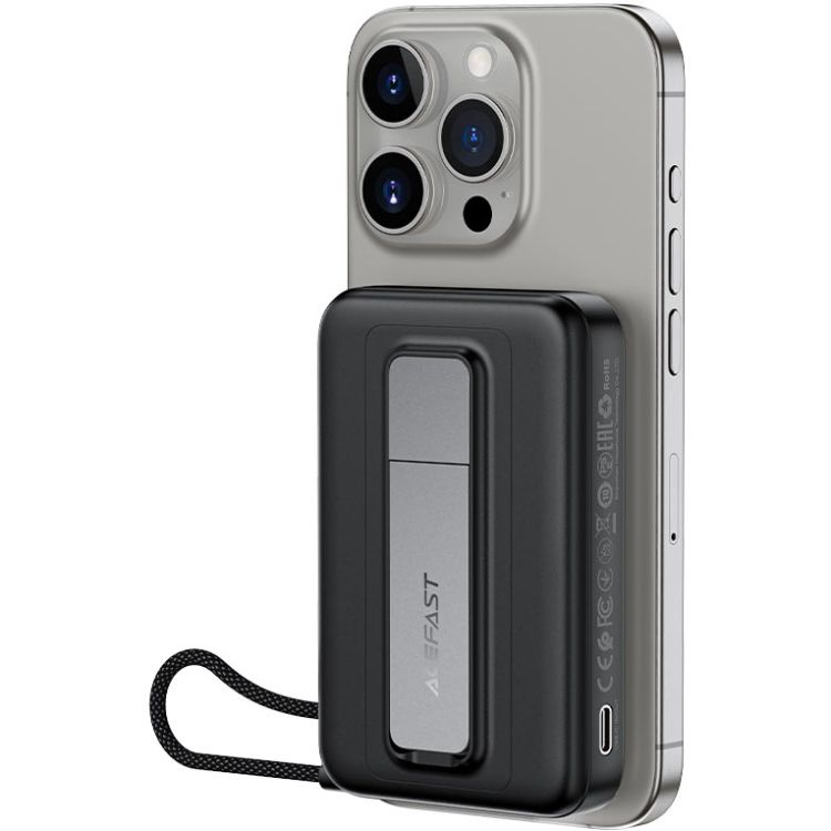 УМБ Acefast Magnetic Wireless 10000mAh 22.5W PD,QC 3.0 USB-C In/Out, QI 15W  M24 Metal Gray (6974316284871)