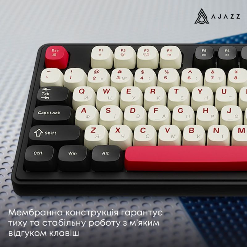 Клавіатура бездротова Ajazz AF98 Plus Black Shark Red (AF98-PLUS-BSR)