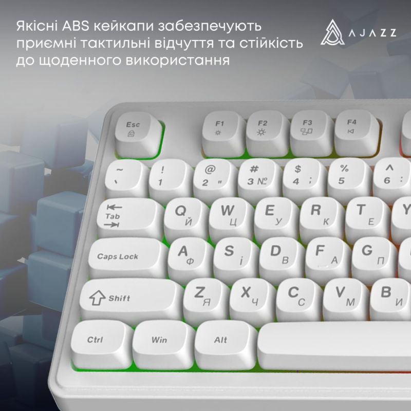 Клавиатура Ajazz AF98 Black USB-C White (AF98-W)