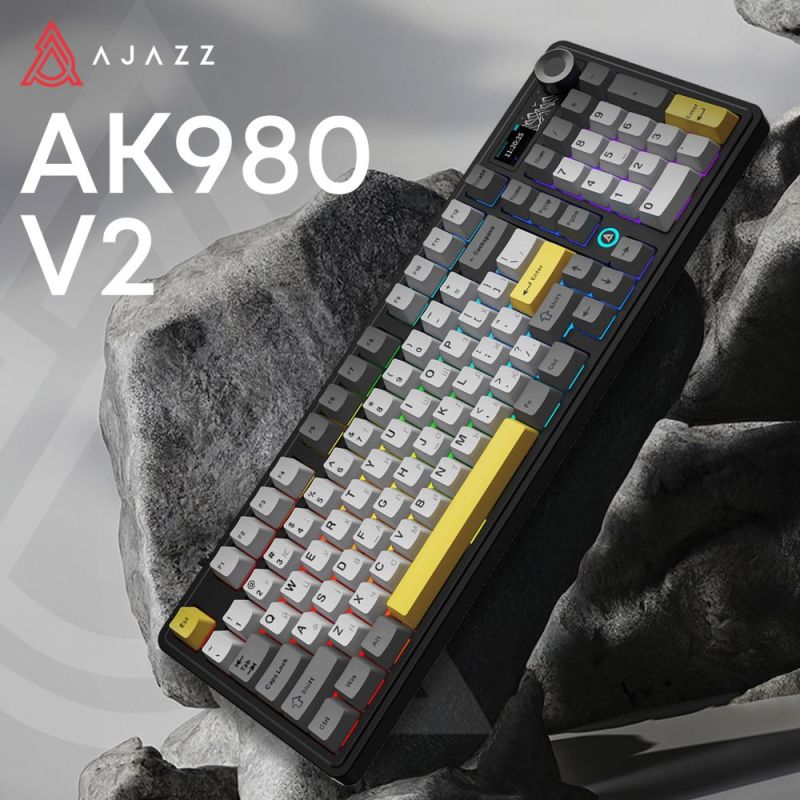 Клавиатура беспроводная Ajazz AK980 V2 Maillard Switch Black (AK980-V2-M-BGY)