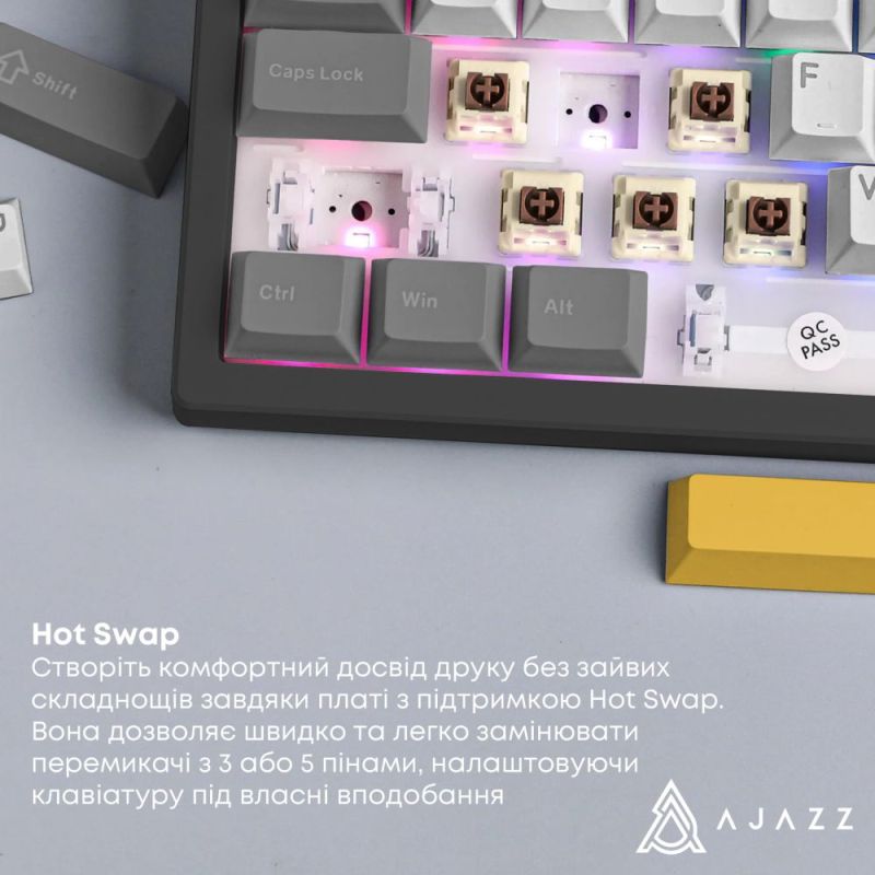 Клавиатура беспроводная Ajazz AK980 V2 Maillard Switch Black (AK980-V2-M-BGY)