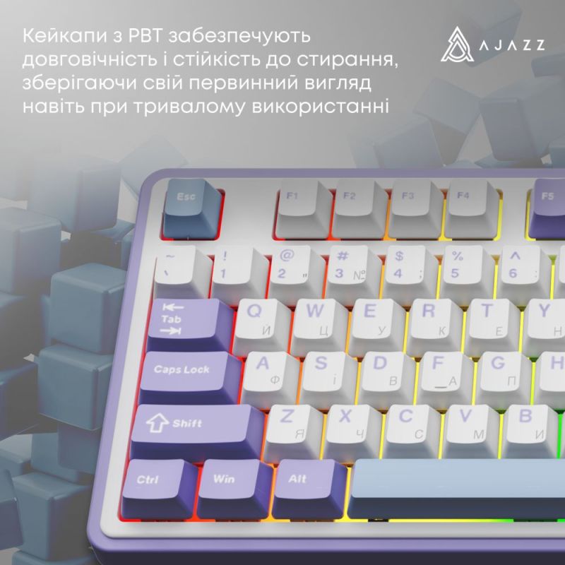Клавіатура бездротова Ajazz AK980 V2 Maillard Switch White (AK980-V2-M-PWB)