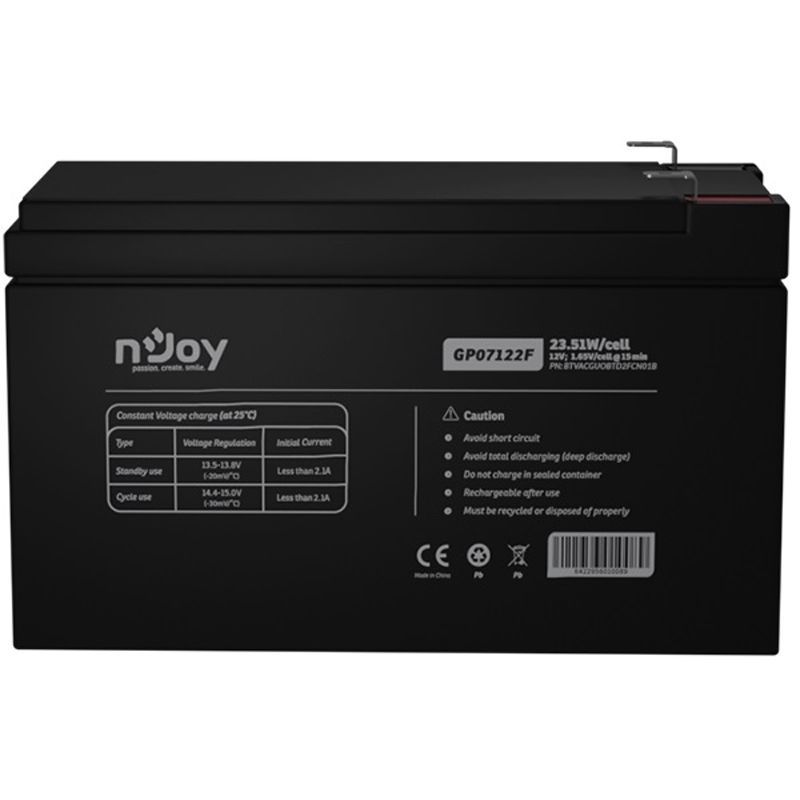 Акумуляторна батарея Njoy 12V 7AH (BTVACGUOBTD2FCN01B) AGM (GP07122F)
