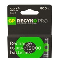 Акумулятори GP Recyko Pro Eco AAA/HR03 NI-MH 800mAh Box 4 шт (GP85AAAHCBR21-2TLB4)